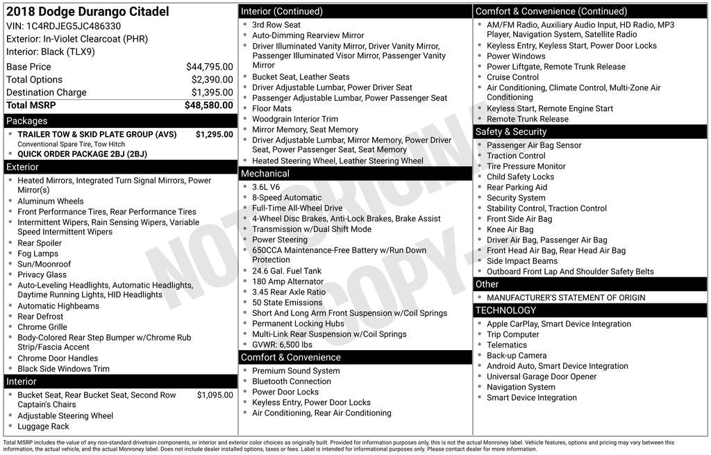 2018 Dodge Durango Citadel