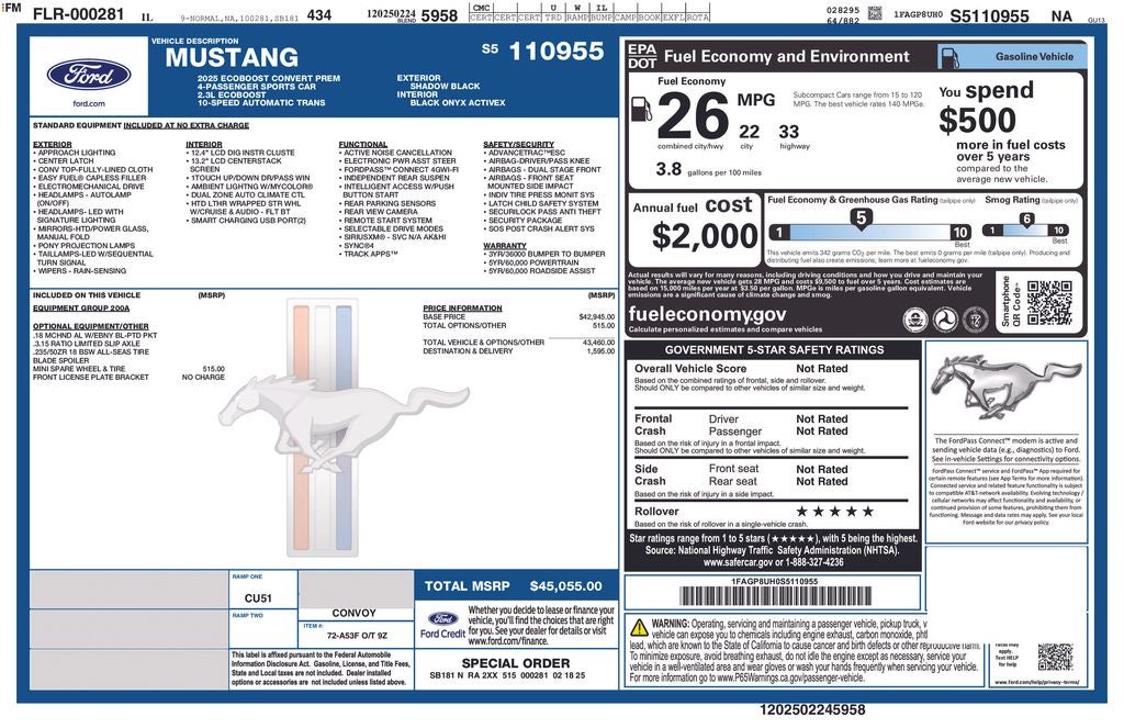2025 Ford Mustang EcoBoost Premium