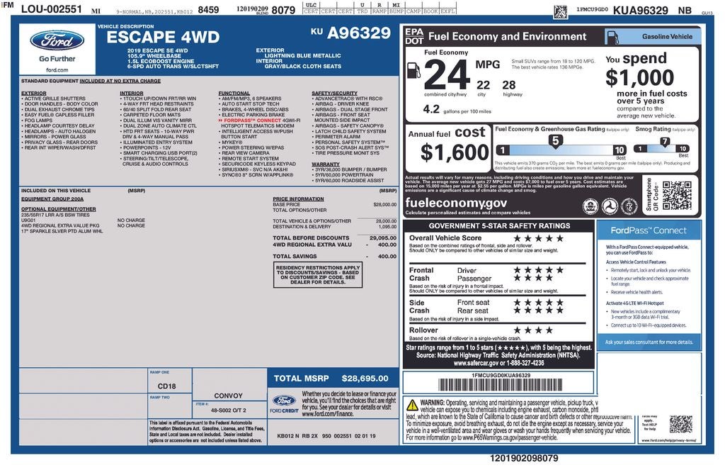 2019 Ford Escape SE