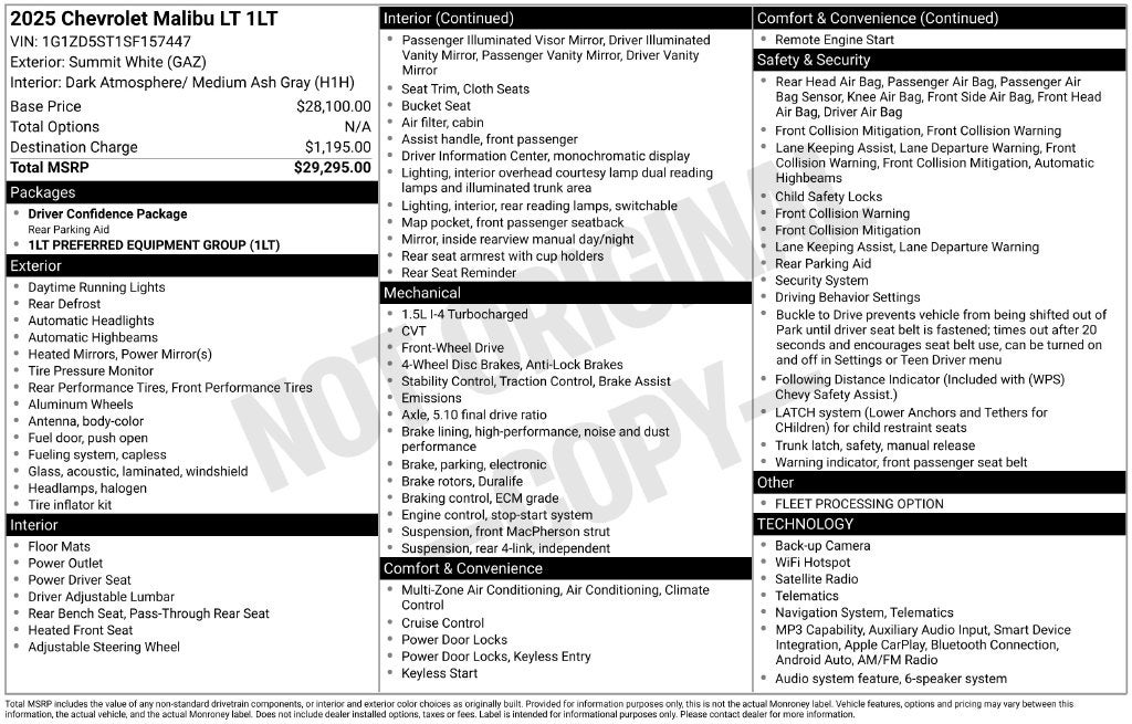 2025 Chevrolet Malibu LT w/1LT