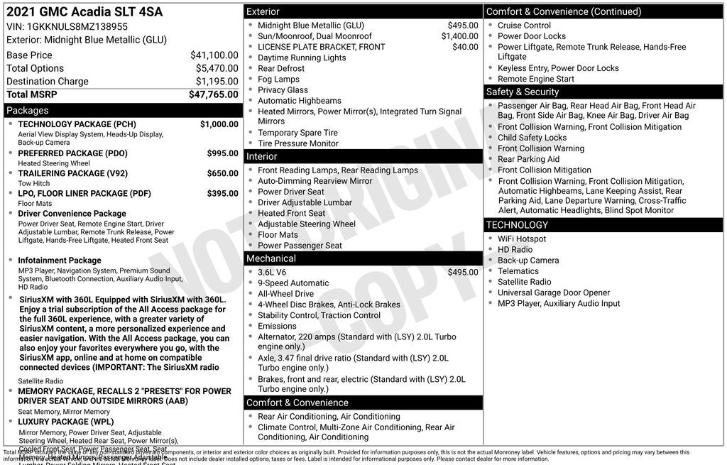 2021 GMC Acadia SLT