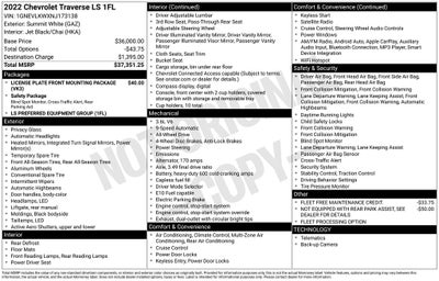 2022 Chevrolet Traverse LS w/1FL