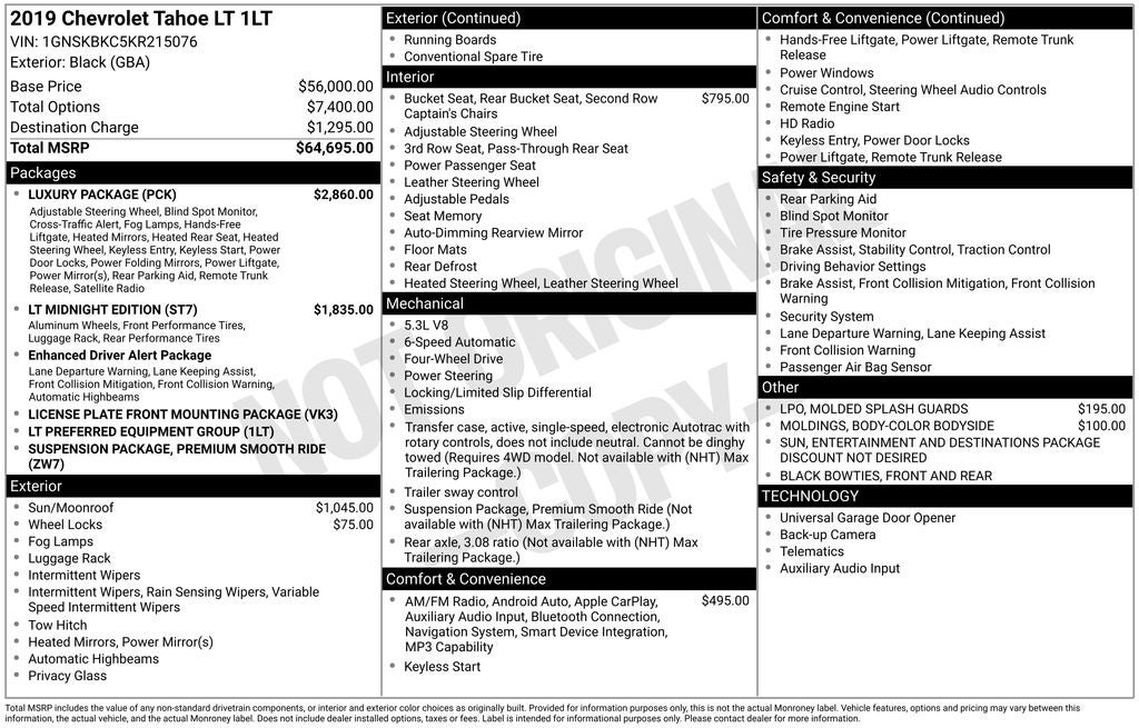 2019 Chevrolet Tahoe LT