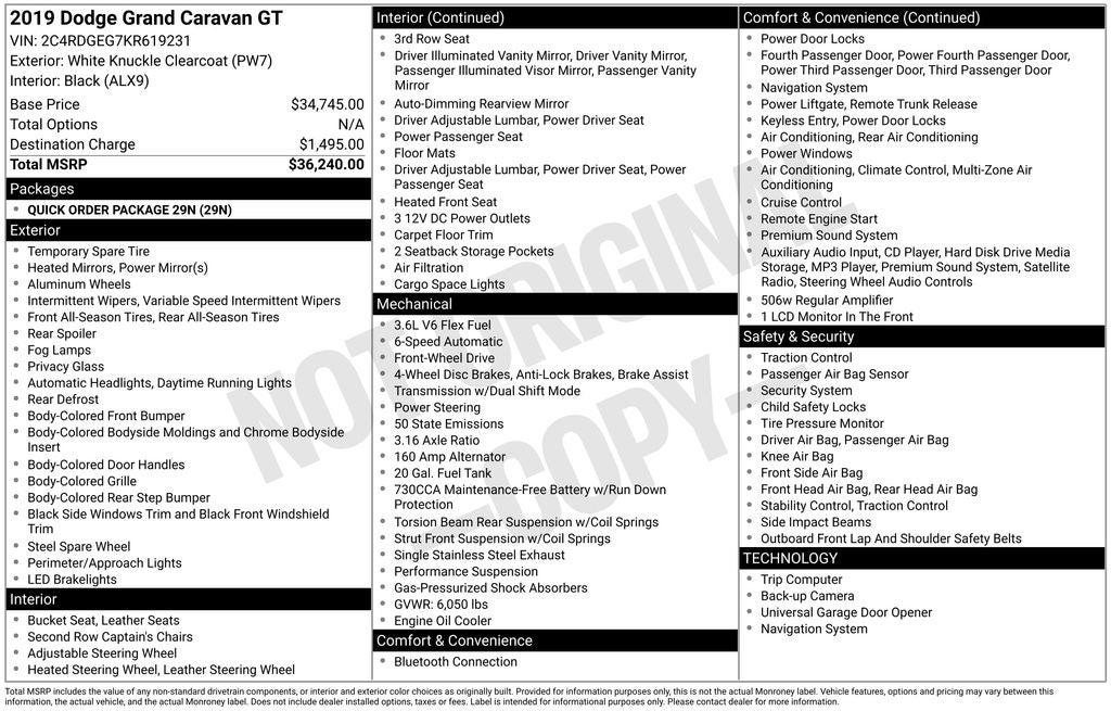 2019 Dodge Grand Caravan GT