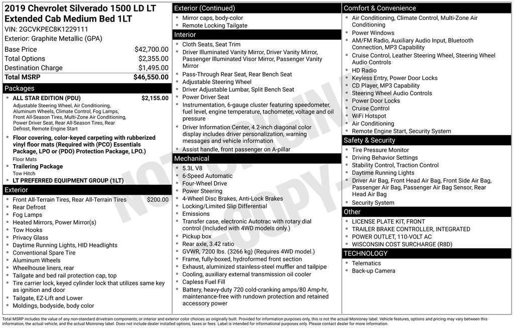 2019 Chevrolet Silverado 1500 LD LT