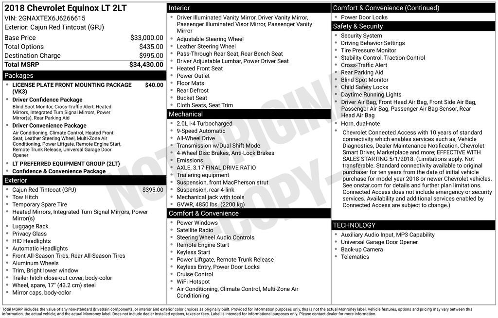 2018 Chevrolet Equinox LT w/2LT