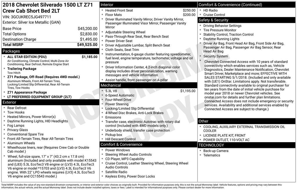 2018 Chevrolet Silverado 1500 LT LT2