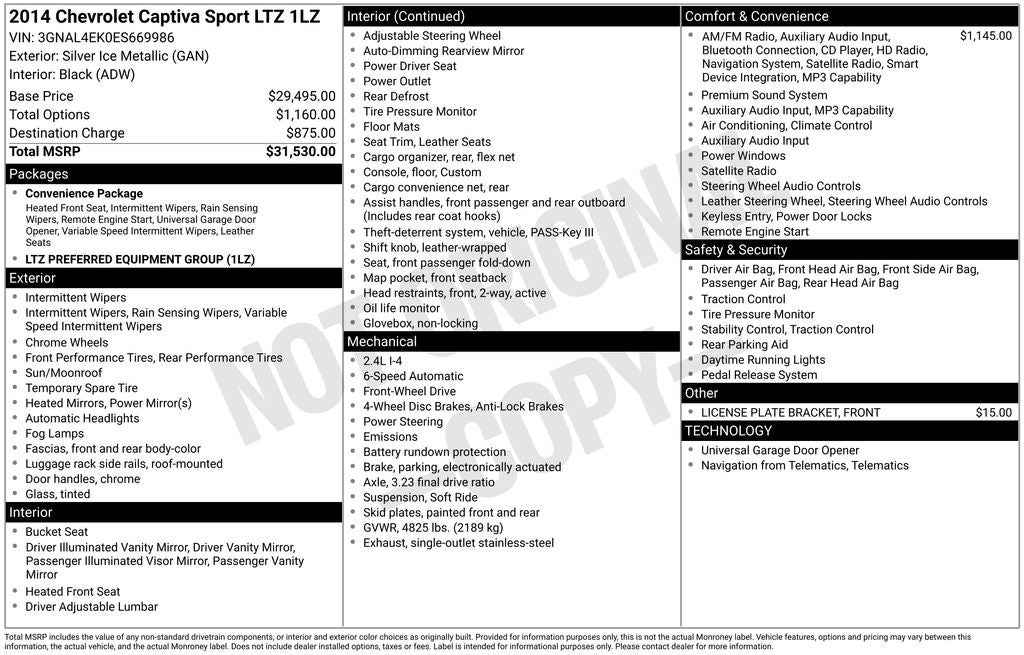 2014 Chevrolet Captiva Sport LTZ