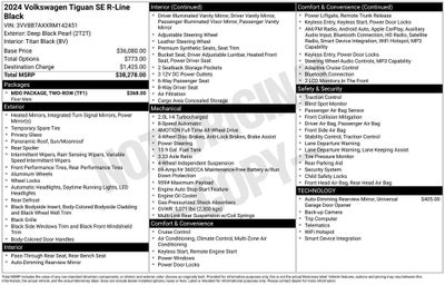 2024 Volkswagen Tiguan 2.0T SE R-Line Black