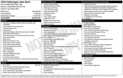 2026 Volkswagen Jetta 1.5T Sport