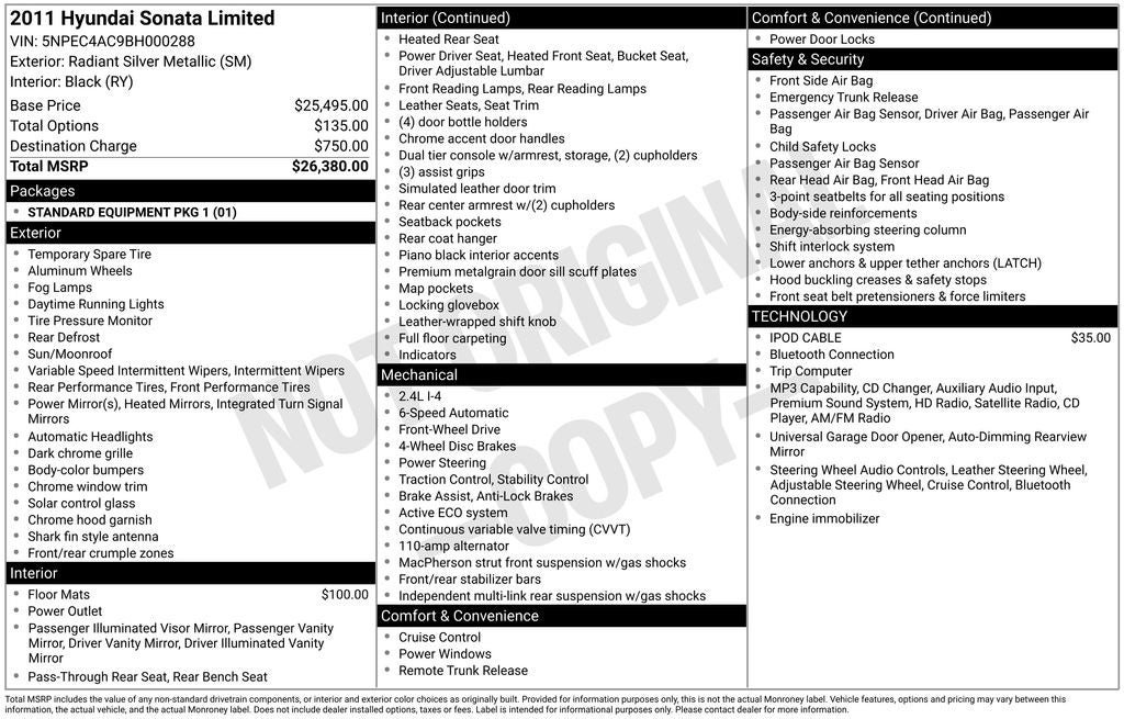 2011 Hyundai Sonata Limited