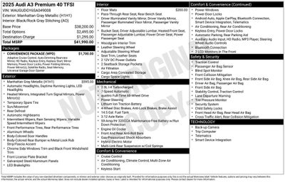 2025 Audi A3 40 Premium quattro